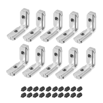 Harfington Uxcell Interior Joint Bracket, Inside Corner Connector 3030 Series Slot 8mm with Screws for Aluminum Extrusion Profile, 10 Pcs