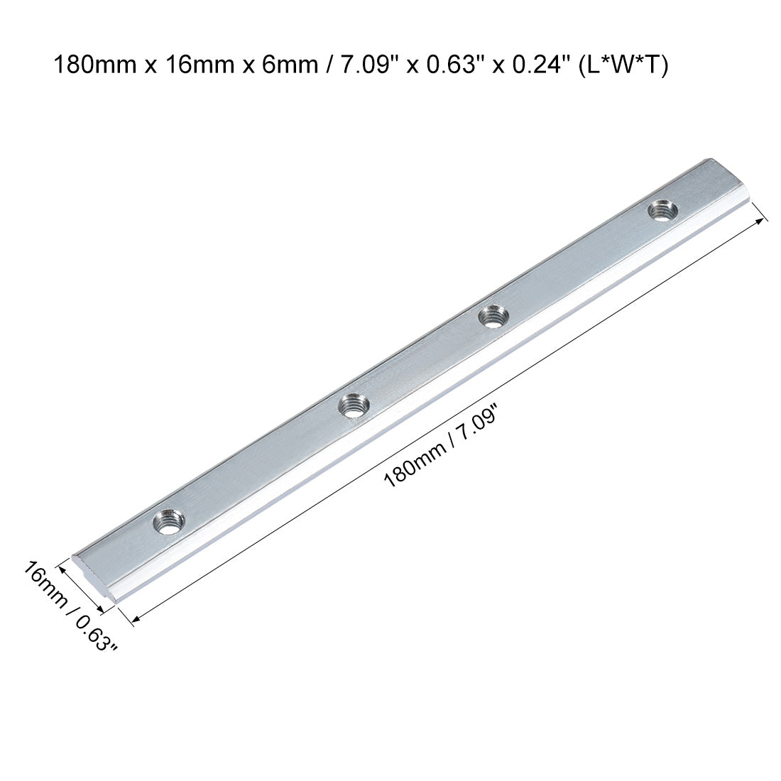 uxcell Uxcell Straight Line Connector, 7 Inch Joint Bracket for 3030 Series T Slot 8mm Aluminum Extrusion Profile, 4 Pcs