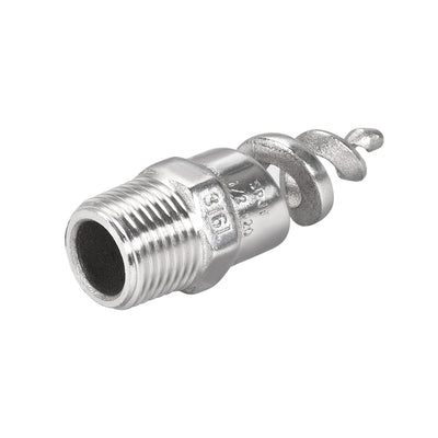 Harfington Uxcell Spiral Cone Atomization Nozzle 1/2BSPT 316 Stainless Steel 2Pcs Bright Silver