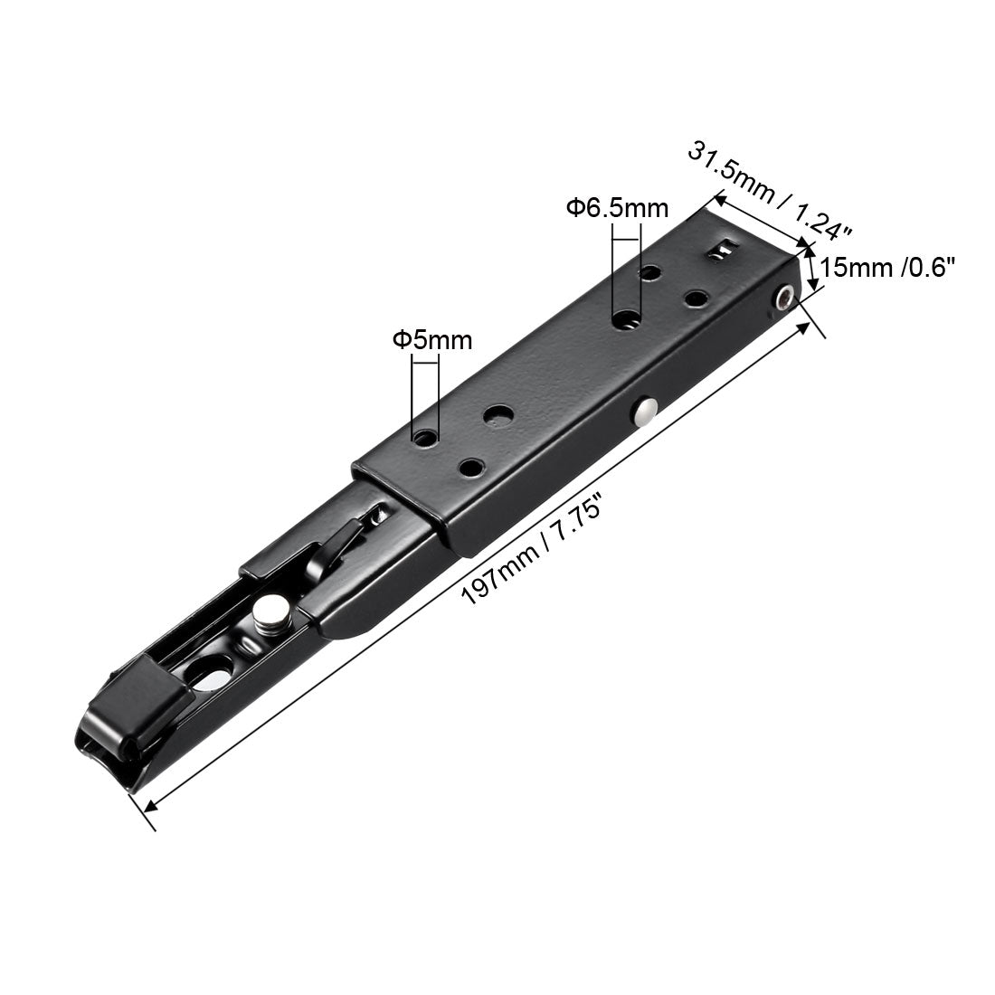 uxcell Uxcell Folding Bracket 8 inch 197mm for Shelves Table Desk Wall Mounted Support Collapsible Long Release Arm Space Saving Carbon Steel 2pcs