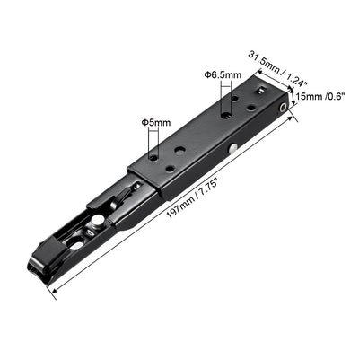 Harfington Uxcell Folding Bracket 8 inch 197mm for Shelves Table Desk Wall Mounted Support Collapsible Long Release Arm Space Saving Carbon Steel 2pcs