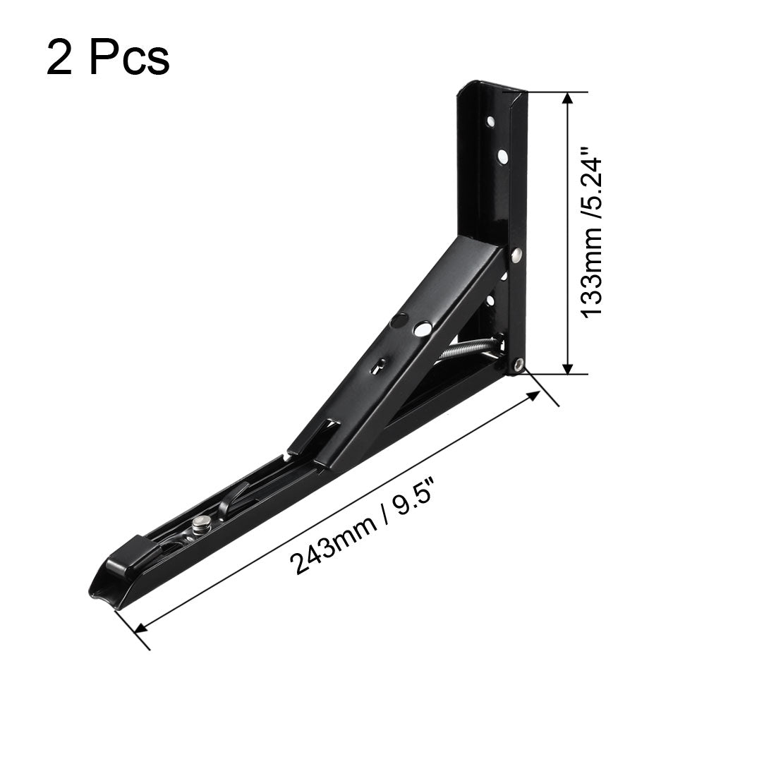 uxcell Uxcell 2 Stk.Klappbare Halterung Wandhalterung 9,5 "243mm Tisch Unterstützung Langzeitentriegelung