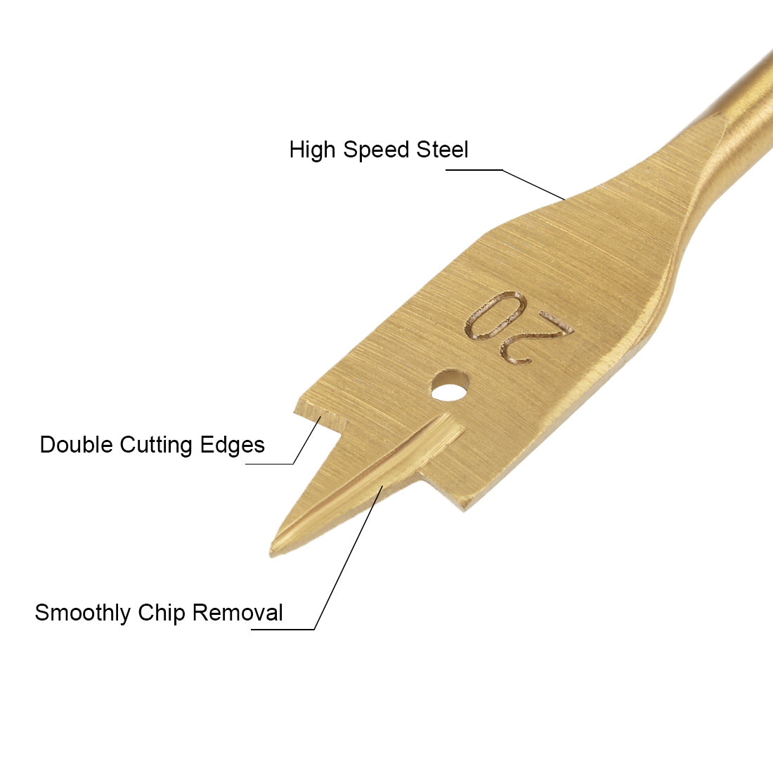 uxcell Uxcell Spade Drill Bits for Wood Paddle Flat Bit 10 12 16 18 20 25 mm Hex Shank for Woodworking DIY Cutter Tool, High Speed Steel 6in1 Set