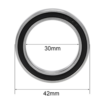 Harfington Uxcell 6806-2RS Ball Bearing 30x42x7mm Double Sealed ABEC-3 Bearings 2pcs