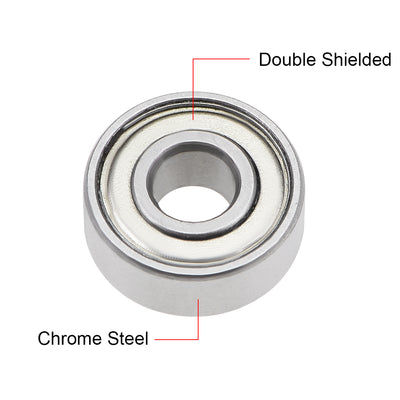 Harfington Uxcell R3ZZ Ball Bearing 3/16"x1/2"x10/51" Double Shielded ABEC-3 Bearings 10pcs