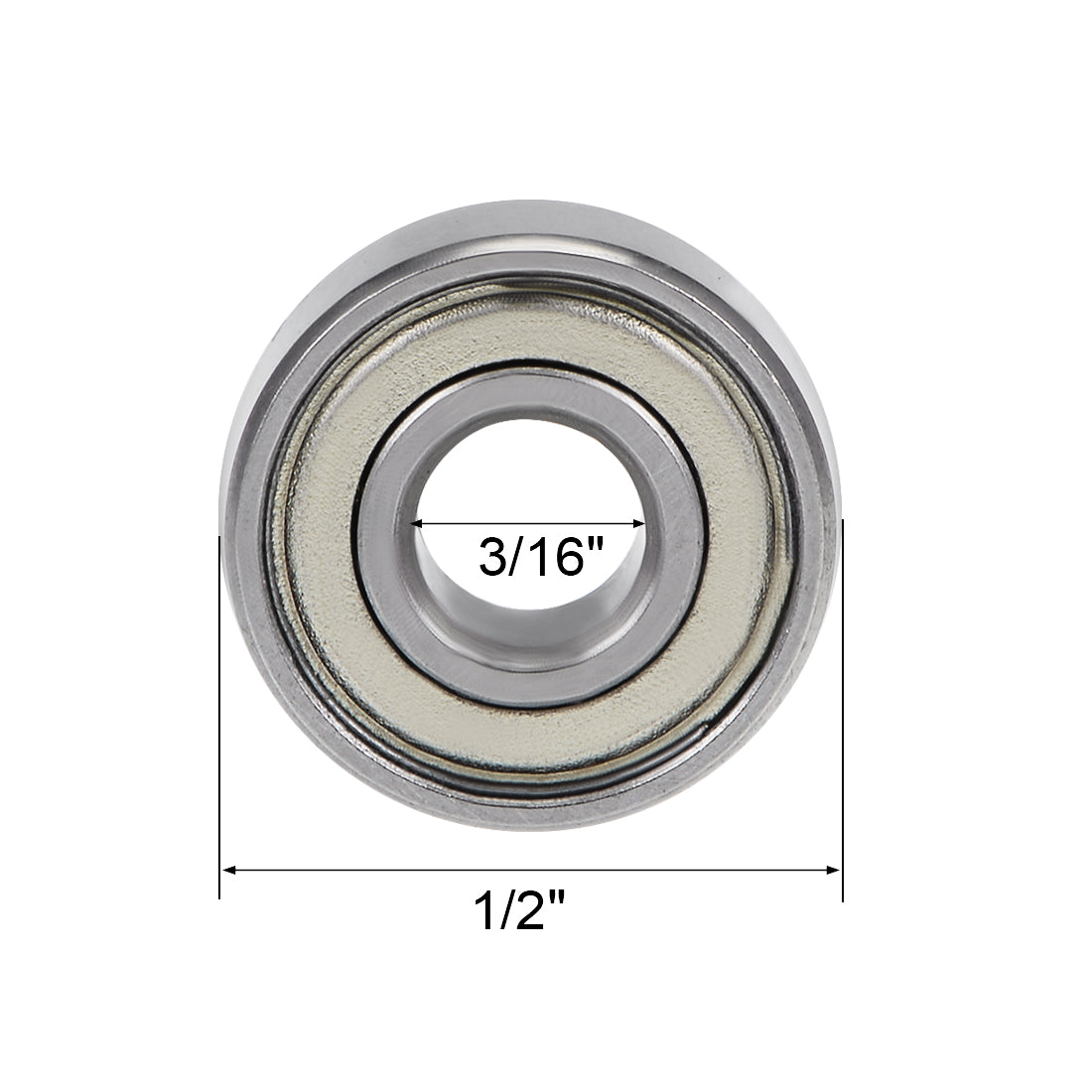 uxcell Uxcell R3ZZ Ball Bearing 3/16"x1/2"x10/51" Double Shielded ABEC-3 Bearings 10pcs