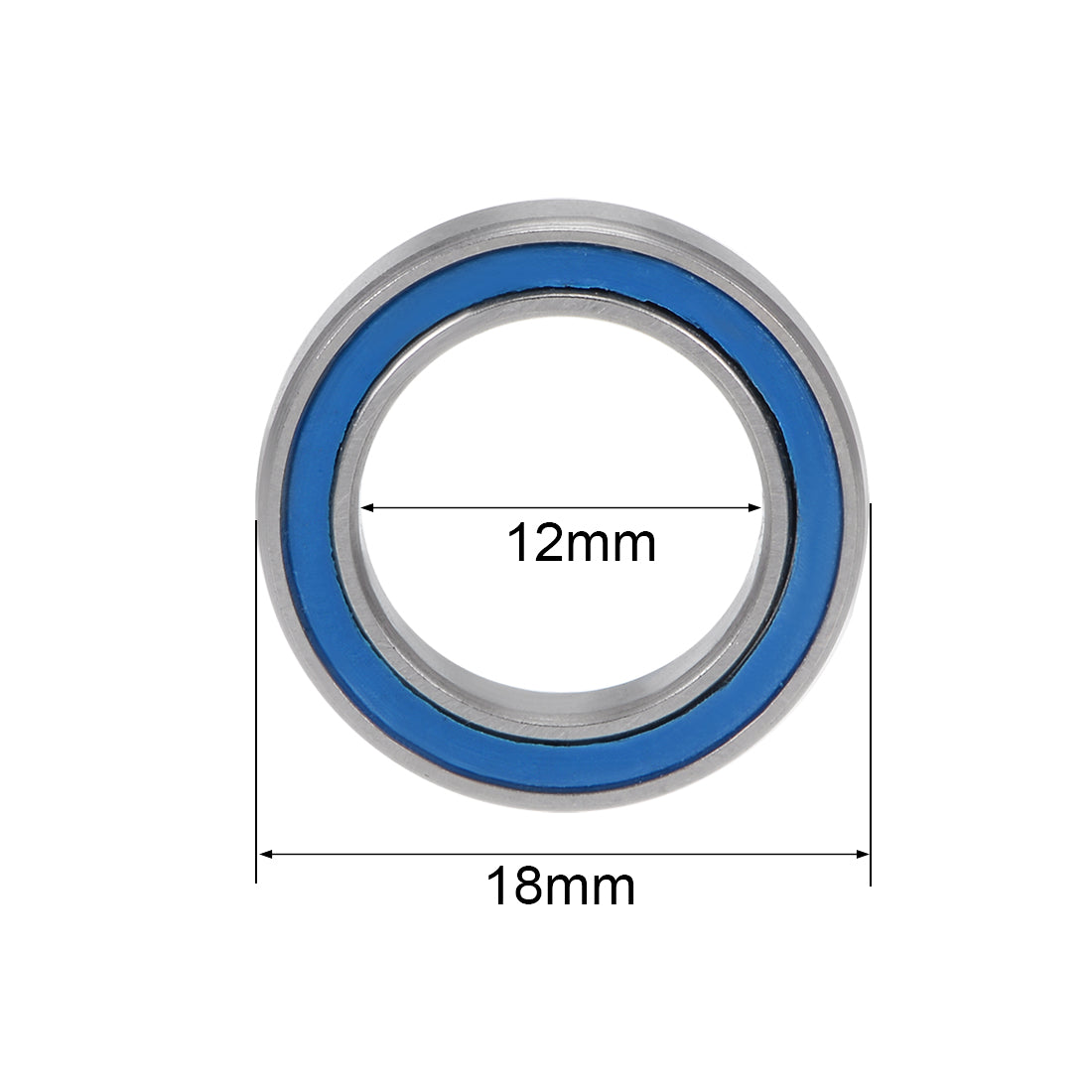 uxcell Uxcell Deep Groove Ball Bearing Thin Section Double Sealed Chrome Steel Blue Cover