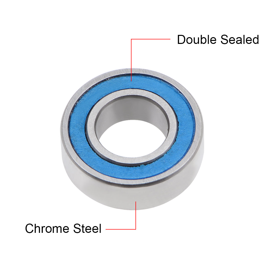 uxcell Uxcell Ball Bearing Double Sealed ABEC-3 Bearings Blue Covers