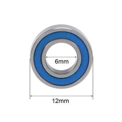 Harfington Uxcell Ball Bearing Double Sealed ABEC-3 Bearings Blue Covers