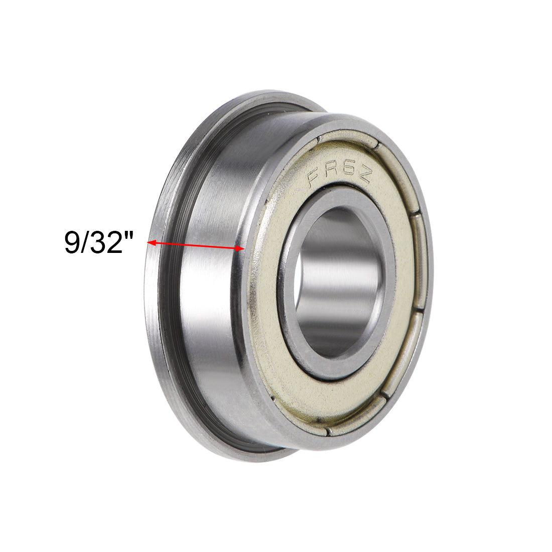 uxcell Uxcell FR6ZZ Flange Ball Bearing 3/8"x7/8"x9/32" Shielded Chrome Bearings 4pcs