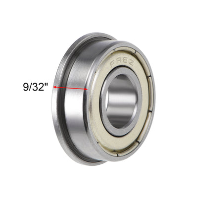 Harfington Uxcell FR6ZZ Flange Ball Bearing 3/8"x7/8"x9/32" Shielded Chrome Bearings 4pcs