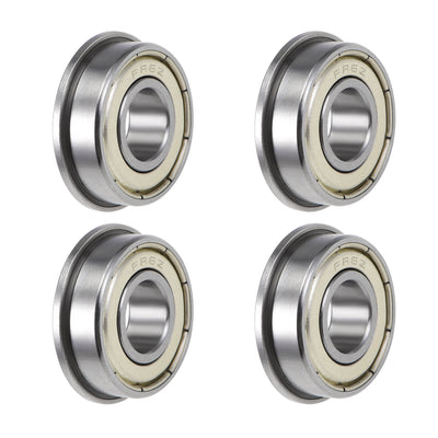 Harfington Uxcell FR6ZZ Flange Ball Bearing 3/8"x7/8"x9/32" Shielded Chrome Bearings 4pcs