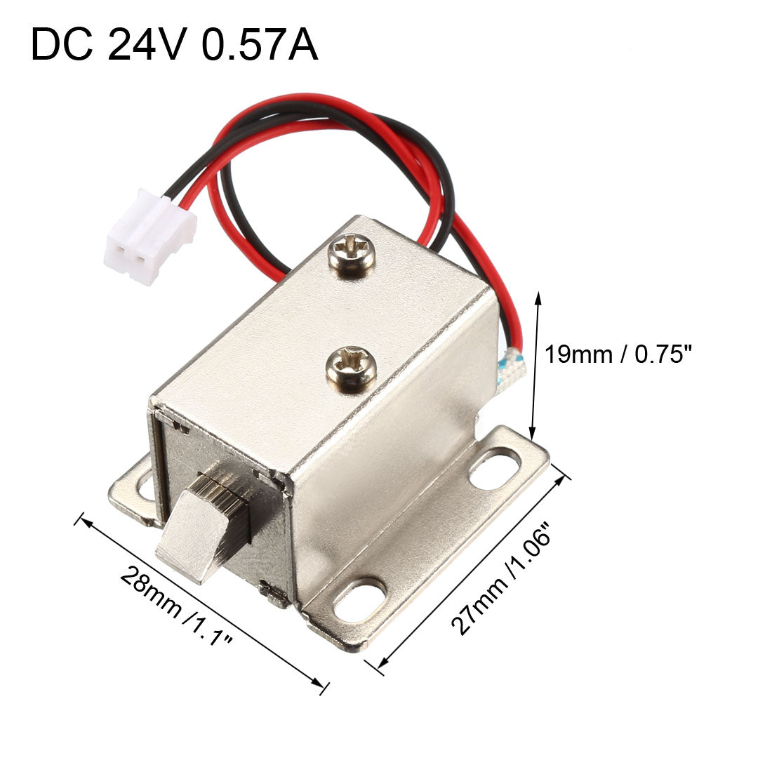 uxcell Uxcell DC 24V 0.57A 6mm Mini Electromagnetic Solenoid Lock Assembly for Electirc Lock Cabinet Door Lock