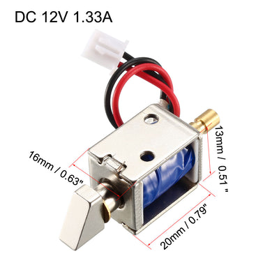 Harfington Uxcell DC 12V 1,33A Mini Elektromagnet Verriegelung Montage Teil für Elektroschloss 4mm