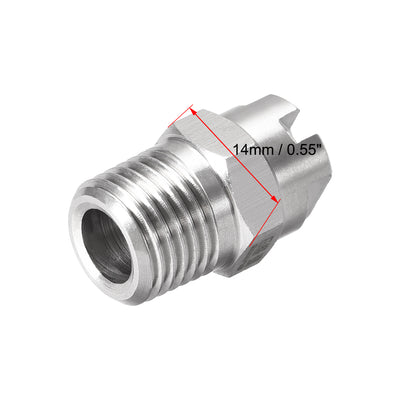 Harfington Uxcell Flat Fan Spray Tip - 1/4BSPT Male Thread 304 Stainless Steel Nozzle - 65 Degree 2mm Orifice Diameter - 2 Pcs