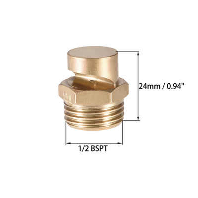 Harfington Uxcell Floodjet  Tip - 1/2BSPT Brass 170 Degree Wide Angle Flat Fan Nozzle - 2 Pcs