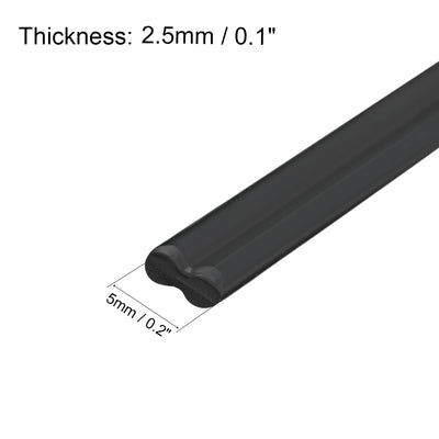 Harfington Uxcell PPR Plastic Welding Rods,5mm Wide, 2.5 Thick,1Meter,Welding Sticks,for Plastic Welder Gun/Hot Air Gun,Black,3pcs