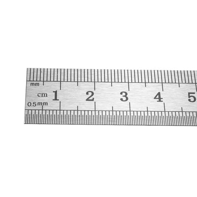 Harfington Uxcell Straight Ruler 150mm 6 Inch Metric Stainless Steel Measuring Ruler Tool with Hanging Hole 5pcs