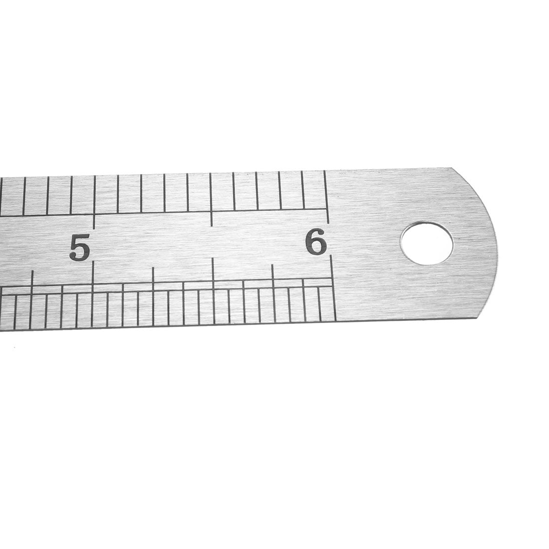 uxcell Uxcell Straight Ruler 150mm 6 Inch Metric Stainless Steel Measuring Ruler Tool with Hanging Hole 5pcs