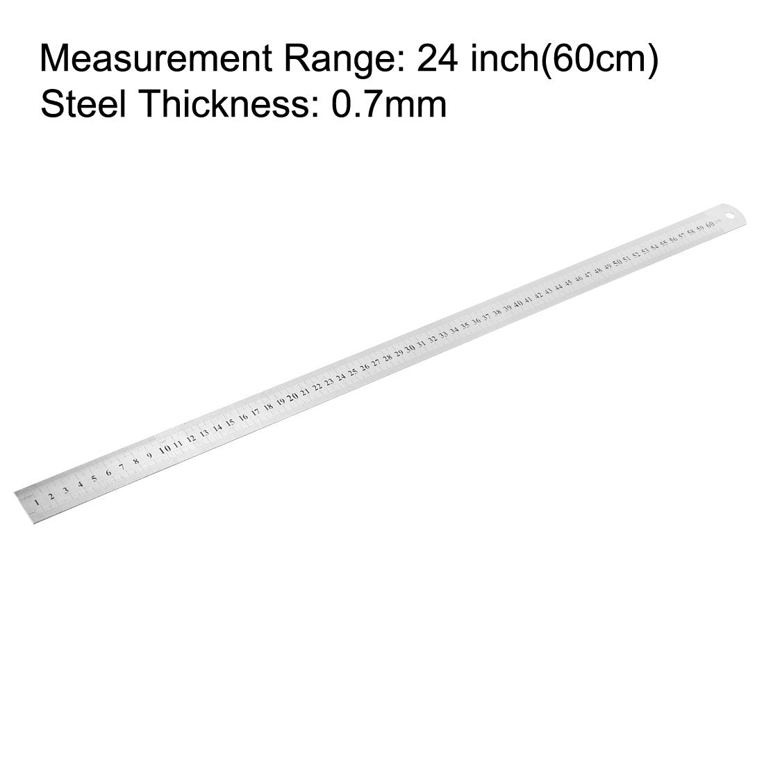 uxcell Uxcell Straight Ruler 600mm 24 Inch Metric Stainless Steel Measuring Ruler Tool 0.7mm Thickness