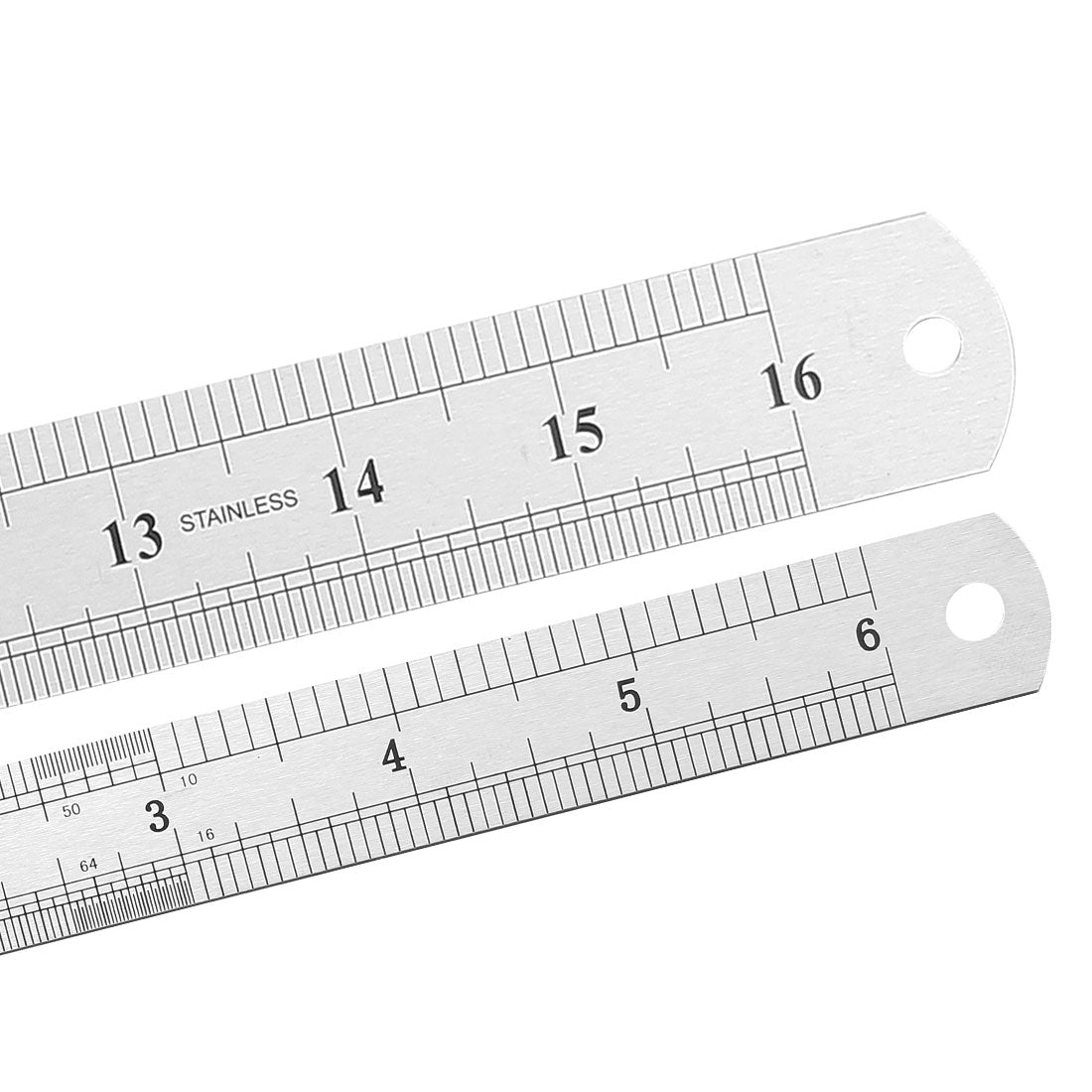 uxcell Uxcell Straight Ruler 150mm 6 Inch 300mm 12 Inch 400mm 16 Inch Metric Stainless Steel Measuring Ruler Tool with Hanging Hole 1 Set