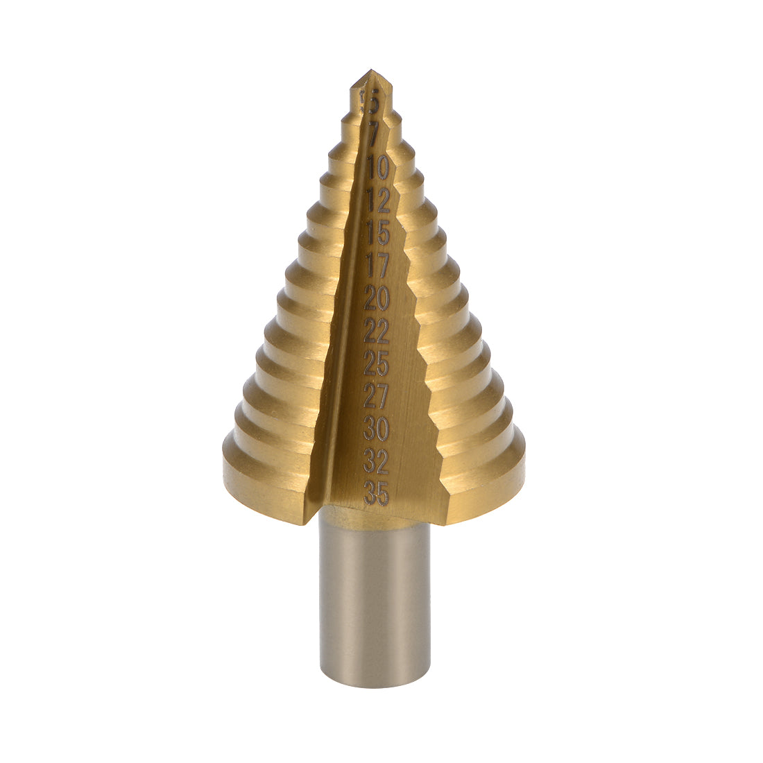 uxcell Uxcell Step Drill Bit HSS 5mm to 35mm 13 Sizes Titanium Coated Straight Flutes Round Shank for Metal Wood Plastic