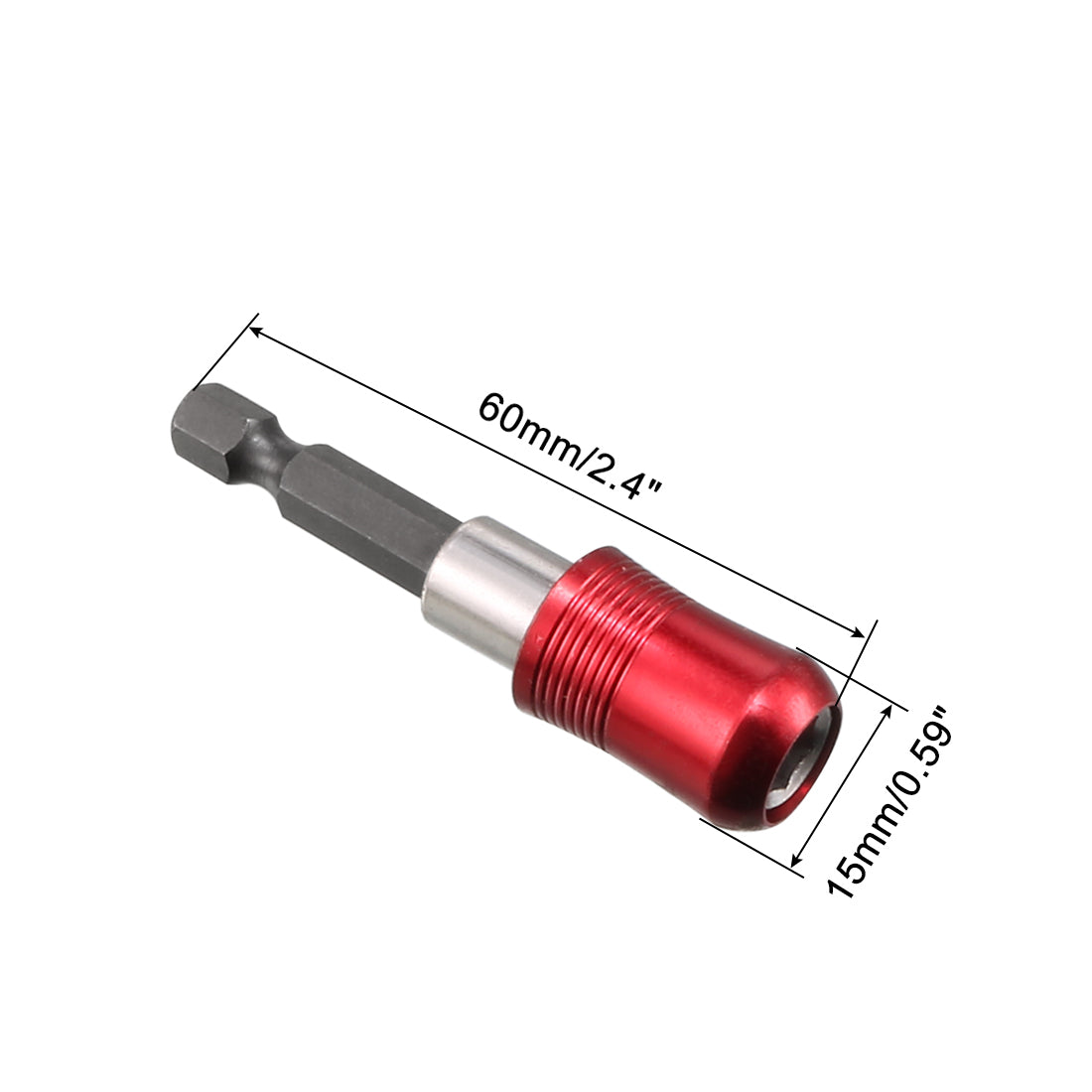 uxcell Uxcell Extension Extend Socket Drill Bit Holder, Magnetic Hex Screwdriver Power Tools ,2.4-inch Length,1/4''-Hexagon Drill Red