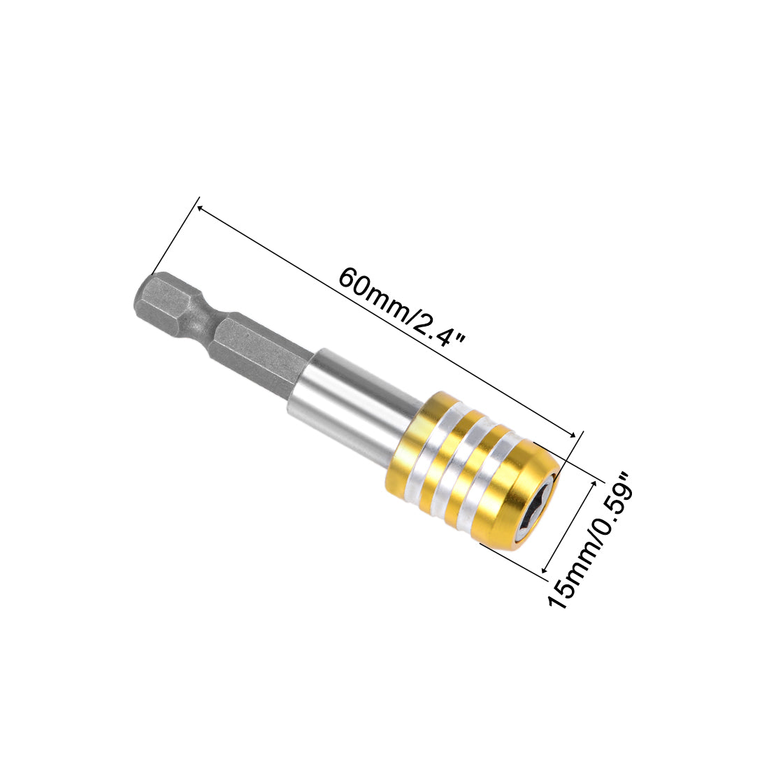 uxcell Uxcell Extension Extend Socket Drill Bit Holder, Magnetic Hex Screwdriver Power Tools ,2.4-inch Length,1/4''-Hexagon Drill Yellow