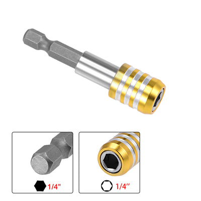 Harfington Uxcell Extension Extend Socket Drill Bit Holder, Magnetic Hex Screwdriver Power Tools ,2.4-inch Length,1/4''-Hexagon Drill Yellow