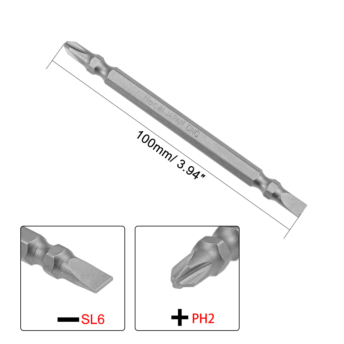 Harfington Magnetische doppelseitige Schraubendreher-Bits, Sechskantschaftlänge S2 Elektrowerkzeug