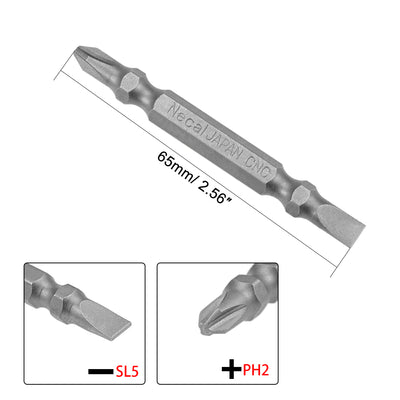 Harfington Magnetische doppelseitige Schraubendreher-Bits, Sechskantschaftlänge S2 Elektrowerkzeug