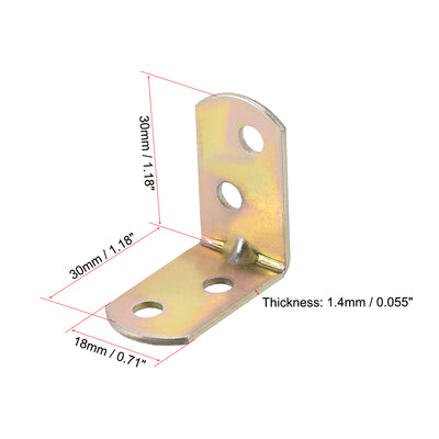 Harfington Uxcell 20Stk. Eckverbinder verzinkt Gelenk rechtwinklige Halterung Befestigung 30x30mm