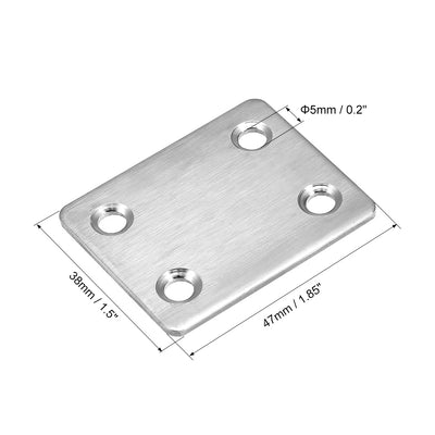 Harfington Uxcell Repair Plate, 47mm x 38mm, Flat Fixing Mending Bracket Connector, 4 Pcs