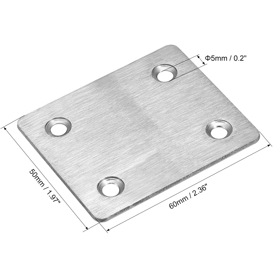 uxcell Uxcell Reparaturplatte Flache Befestigung Ausbessernder Eckverbinder 4Loch 60mm x 50mm,4 Pcs