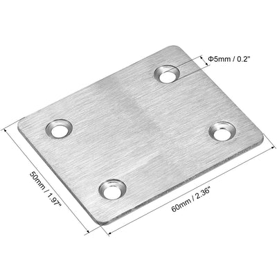 Harfington Uxcell Reparaturplatte Flache Befestigung Ausbessernder Eckverbinder 4Loch 60mm x 50mm,4 Pcs