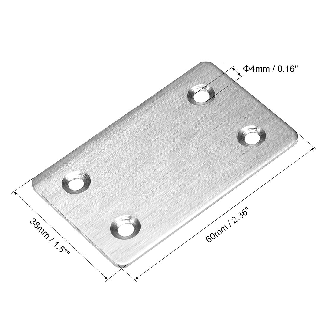 uxcell Uxcell Repair Plate, 60mm x 38mm, Flat Fixing Mending Bracket Connector, 16 Pcs