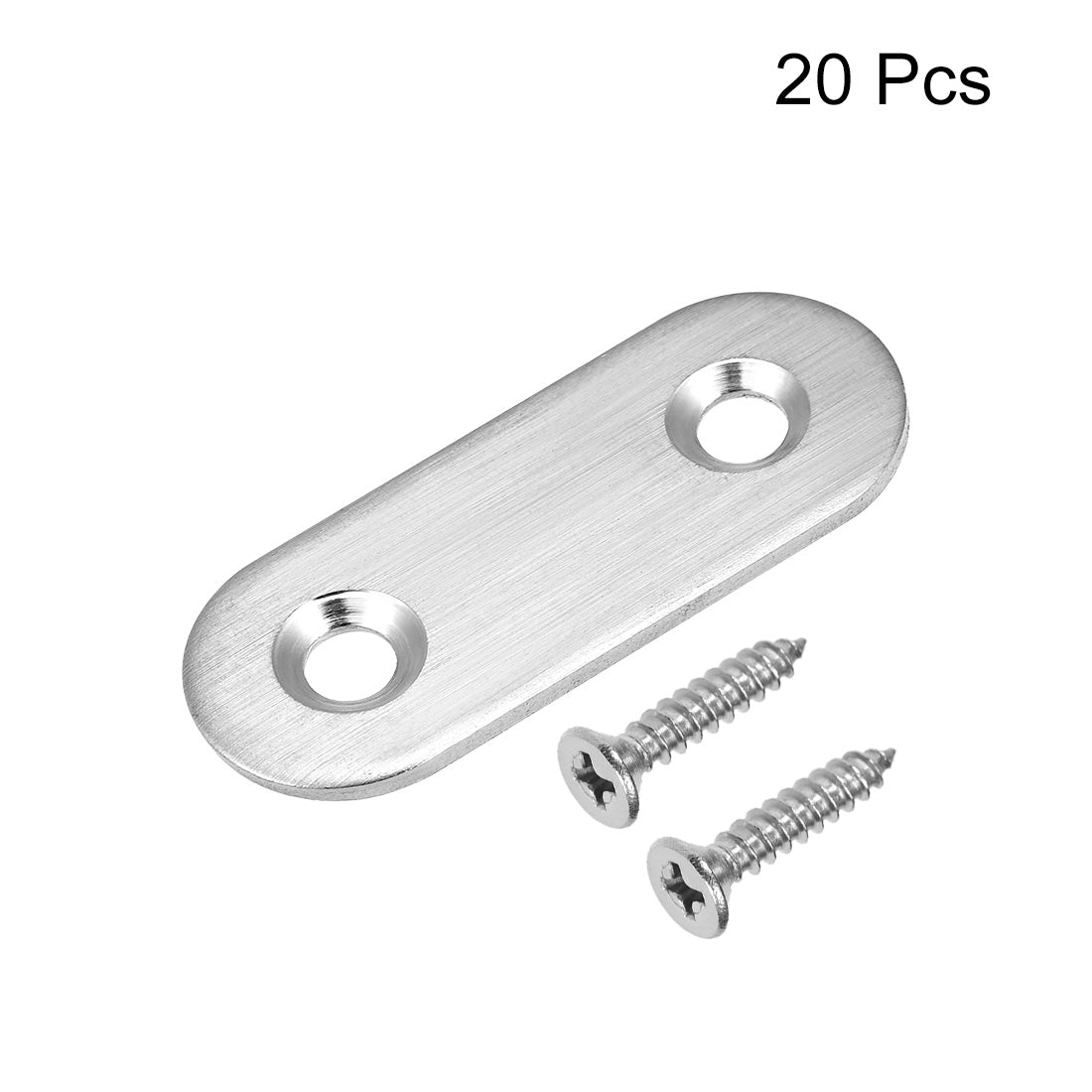 uxcell Uxcell Repair Plate, 40mm x 16mm, Flat Fixing Mending Bracket Connector with Screws, 20 Pcs