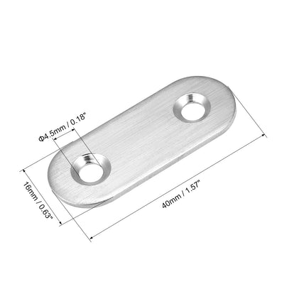 Harfington Uxcell Repair Plate, 40mm x 16mm, Flat Fixing Mending Bracket Connector with Screws, 20 Pcs