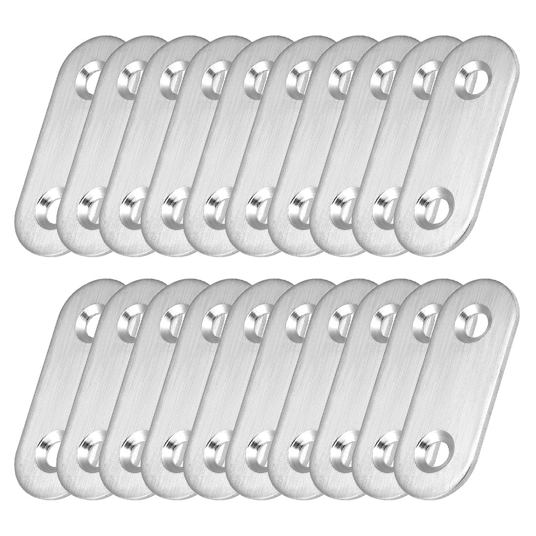 uxcell Uxcell Repair Plate, 40mm x 16mm, Flat Fixing Mending Bracket Connector with Screws, 20 Pcs