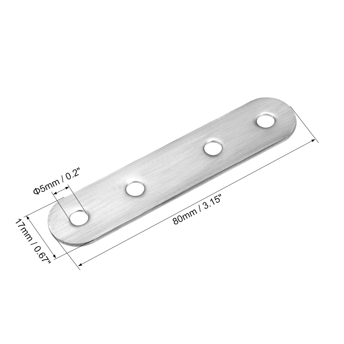 uxcell Uxcell 24Stk. Reparaturplatte, 80mm x 17mm, flache Befestigung Ausbesserungshalterung mit Schrauben