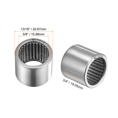 Harfington Uxcell Needle Roller Bearings Open End Full Complement Drawn Cup, Inch