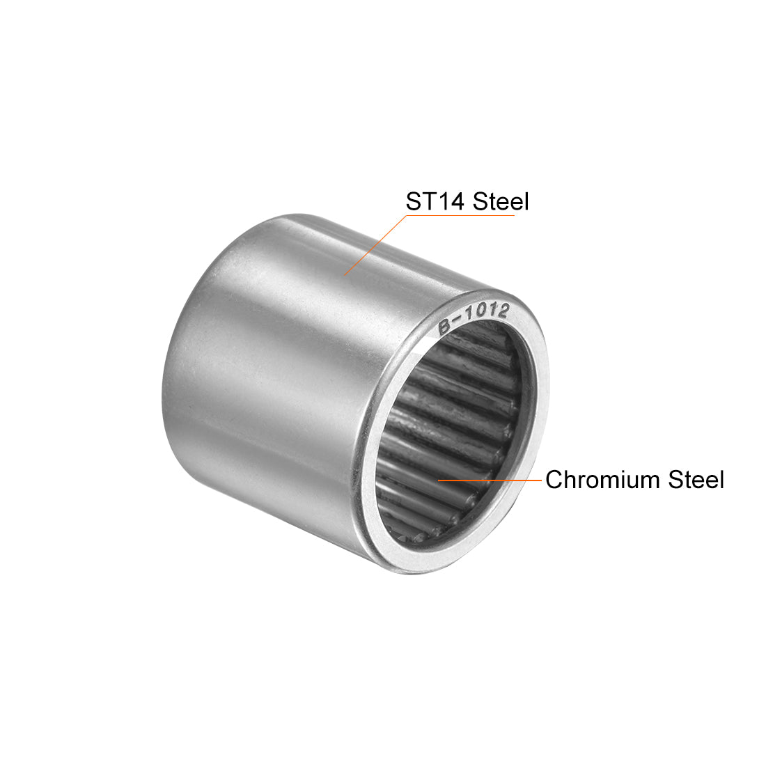 uxcell Uxcell Needle Roller Bearings Open End Full Complement Drawn Cup, Inch