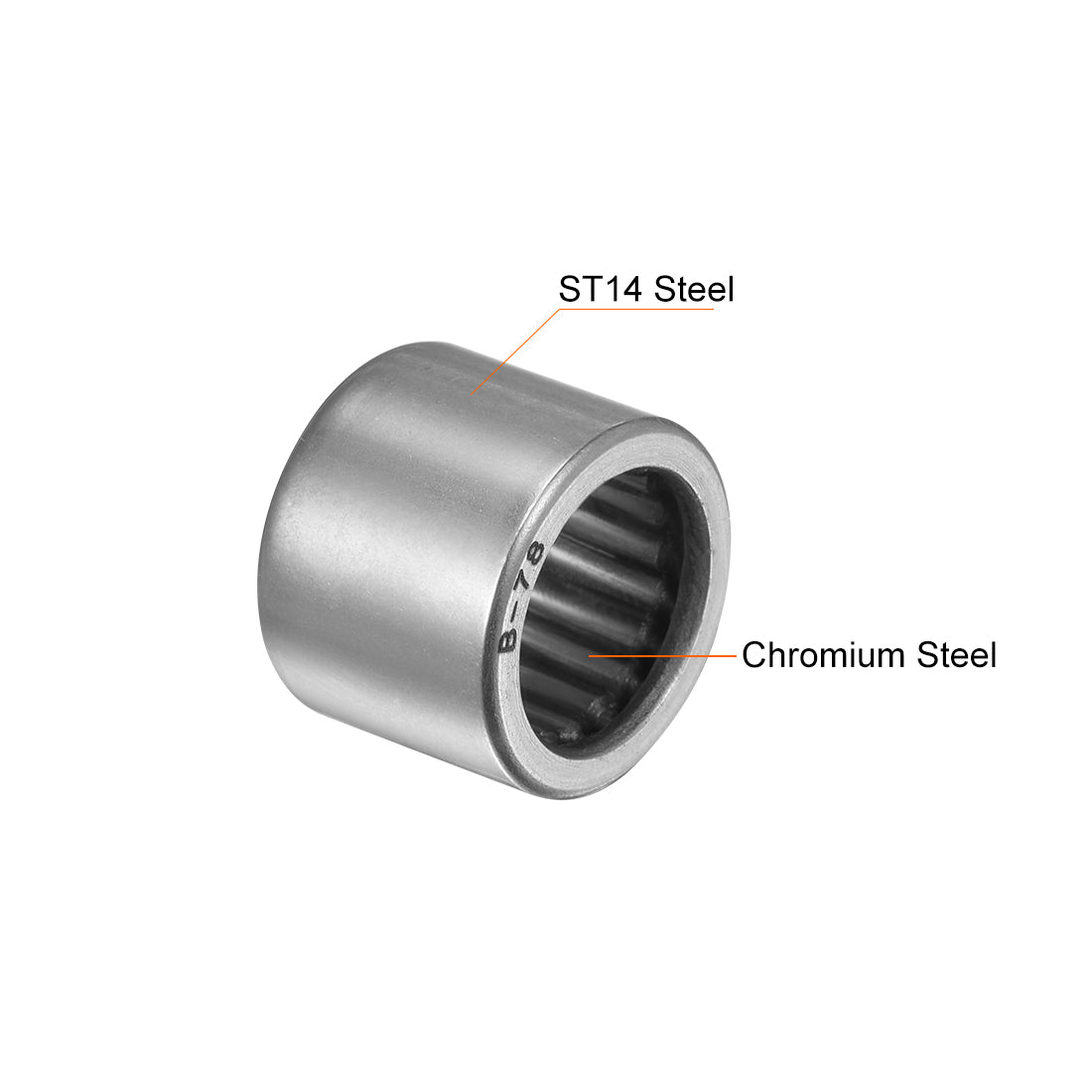 uxcell Uxcell Needle Roller Bearings Open End Full Complement Drawn Cup, Inch