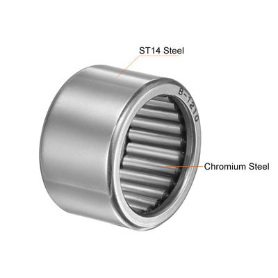 Harfington Uxcell Needle Roller Bearings Open End Full Complement Drawn Cup, Inch