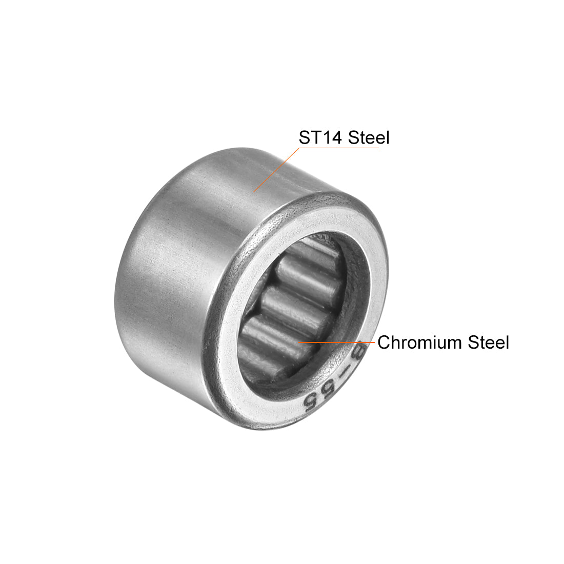 uxcell Uxcell Needle Roller Bearings Open End Full Complement Drawn Cup, Inch