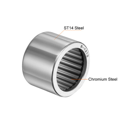 Harfington Uxcell Needle Roller Bearings Open End Full Complement Drawn Cup, Inch