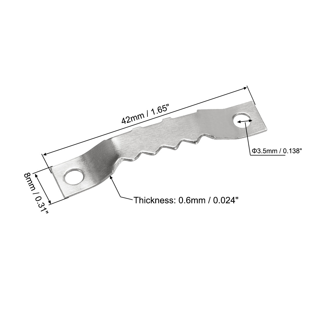 uxcell Uxcell Sawtooth Hangers, 1 3/5 Inch Double Hole with Screws for Picture Frame Hanging, 50 Pcs (Silver)