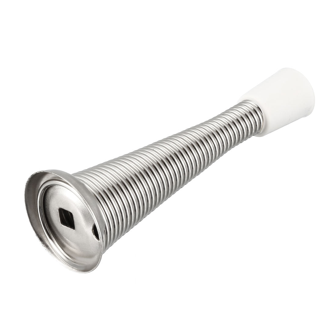 uxcell Uxcell Door Stoppers Nickel Plated- 79mmL Spring Stops with White Rubber Tips 2Pcs