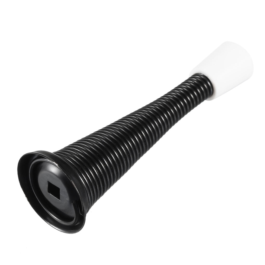 uxcell Uxcell Door Stoppers - 80mmL Screw-in Spring Stops with White Rubber Tips Black 5Pcs