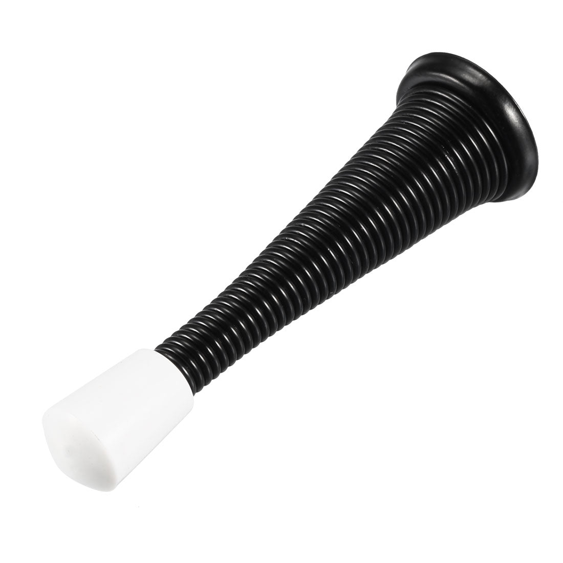 uxcell Uxcell Door Stoppers - 80mmL Screw-in Spring Stops with White Rubber Tips Black 5Pcs